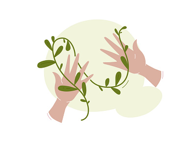 Hands with plant art design digital for sale goods for sale green hand illustration plant vector