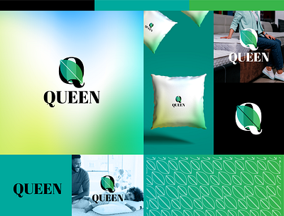 Queen - Mattress Co. bra branding design flat icon illustration logo minimal vector