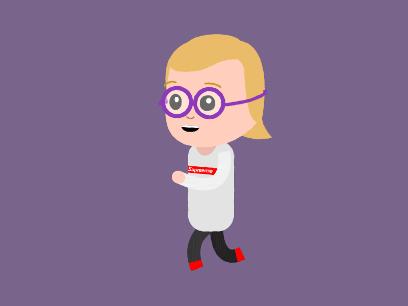 Day 6 - Violet Running walk cycle motion loop gif ae animation