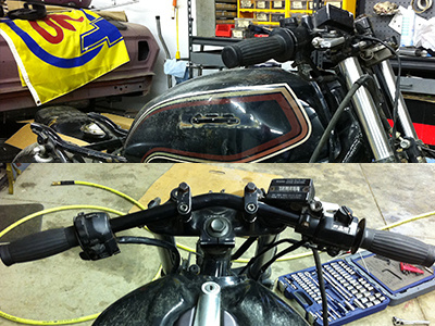 Handlebars bike custom cutting metal motorcycle welding