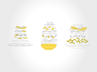 LUX Groningen - Illustrations adobe color creative design illustrations pasta pizza yellow