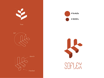 Logo for Soflex branding color corporate identity creative creative agency design interior vector