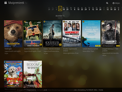 Mozipremierek.hu 2.0 - Timeline cinema movies premieres timeline