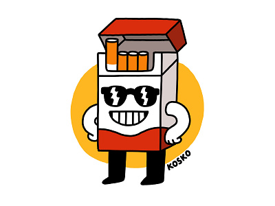 Bad guy bad guy cartoon cigarette crazy dribbble fun funny illustration kosko minimal procreate