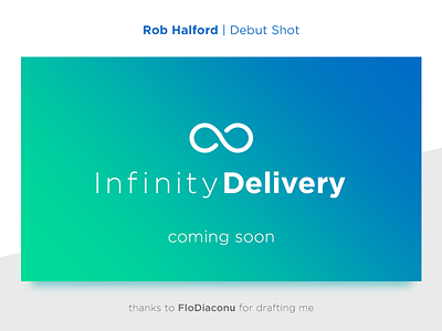 Infinity Delivery - Debut Shot clean debut delivery diffuse shadow fade flat infinity logo shadow word mark work in progress