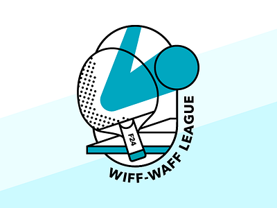 Wiff-Waff League ball blue bold branding dot shading logo ping pong sports swoosh table tennis thick lines wiff waff