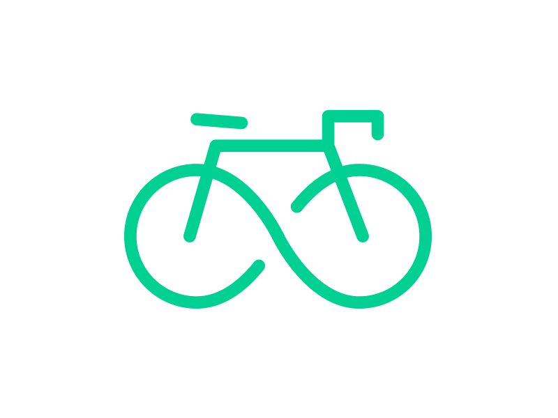 Infinity Delivery Logos bicycle bike brand delivery design flat icon infinity logo truck van vector