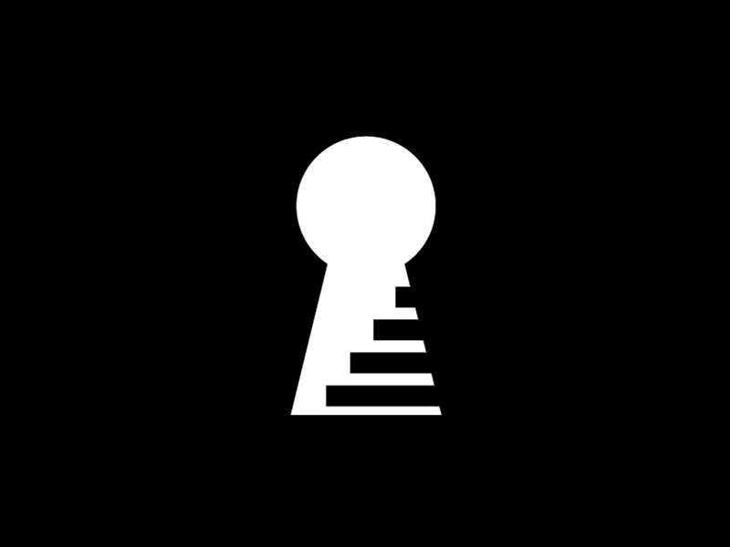 Student Housing branding flat icon illustration key lock logo responsive silhouette stairs vector web
