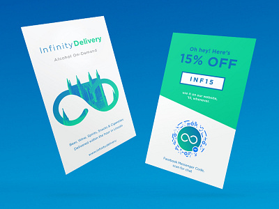 Infinity Delivery Flyers alcohol business card card delivery design flat flyer illustration infinity print promo