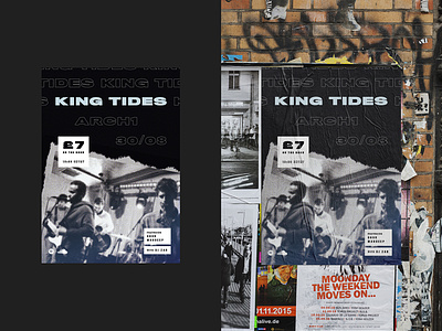 King Tides — Summer Tour band brick wall extra wide mockup poster art poster design wall
