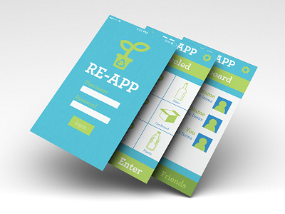 Re-APP Concept Screens app application green mobile recycle