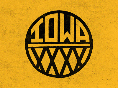 Iowa Hoops basketball crest hawkeyes hoops iowa lettering net retro texture typography vintage