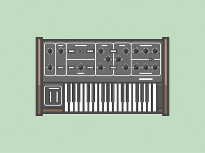 MOOG icon illustration keyboard moog synthesizer vector