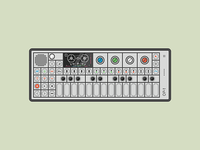 TEENAGE ENGINEERING icon illustration keyboard op 1 synthesizer teenage engineering vector