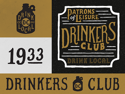 Drinkers Club alcohol branding clothing drink icon lettering logo typography