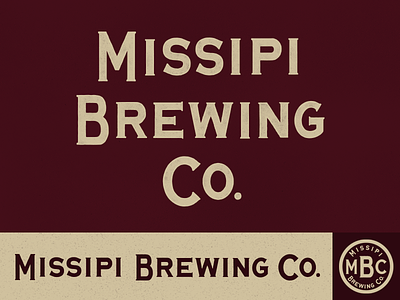 Missipi Brew bar brewery crest ghost lettering mississippi retro river typography vintage
