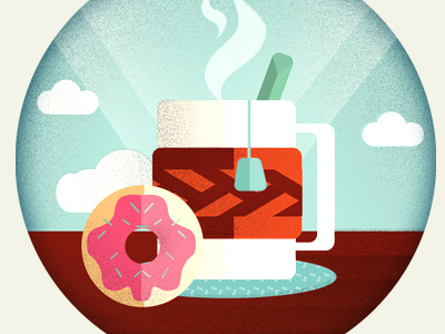 Donut donut illustrator tea wool yummy