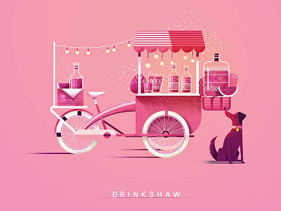 Drinkshaw adobelive bike dog lemonade lights rickshaw