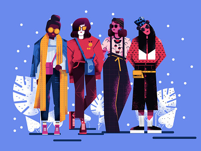 Girls! characters fashion gang girls style vector