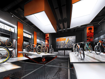 KTM BICYCLES conceptual SHOWROOM bike showroom bike showroom design ktm ktm showroom ktm store showroom design store design