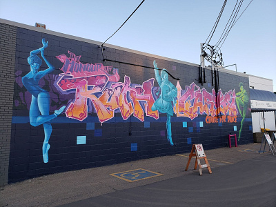 Ruth Carse dance studio graffiti art mural