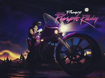Purple Reign branding character concept design digital 2d hip hop illustration musicians poster art prince purple