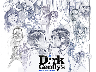 Dirk Gently poster sketch