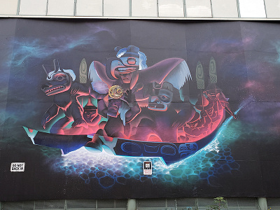 War Canoe  mural