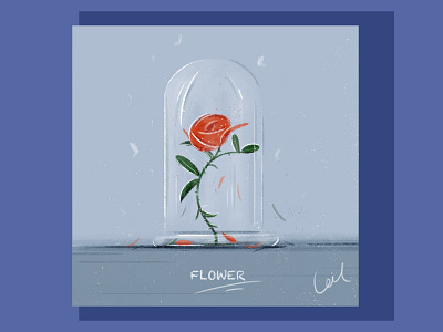 flower music album design illustration