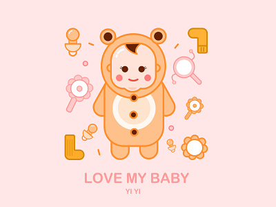 LOVE MY BABY design illustration ui