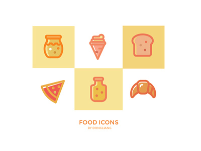 FOOD ICONS design dongliang food icon icon design illustration logo morning ui