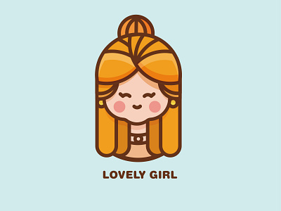 LOVELY GIRL beautiful girl branding design icon icon design illustration logo