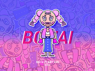 BO ZAI branding design girl illustration image design