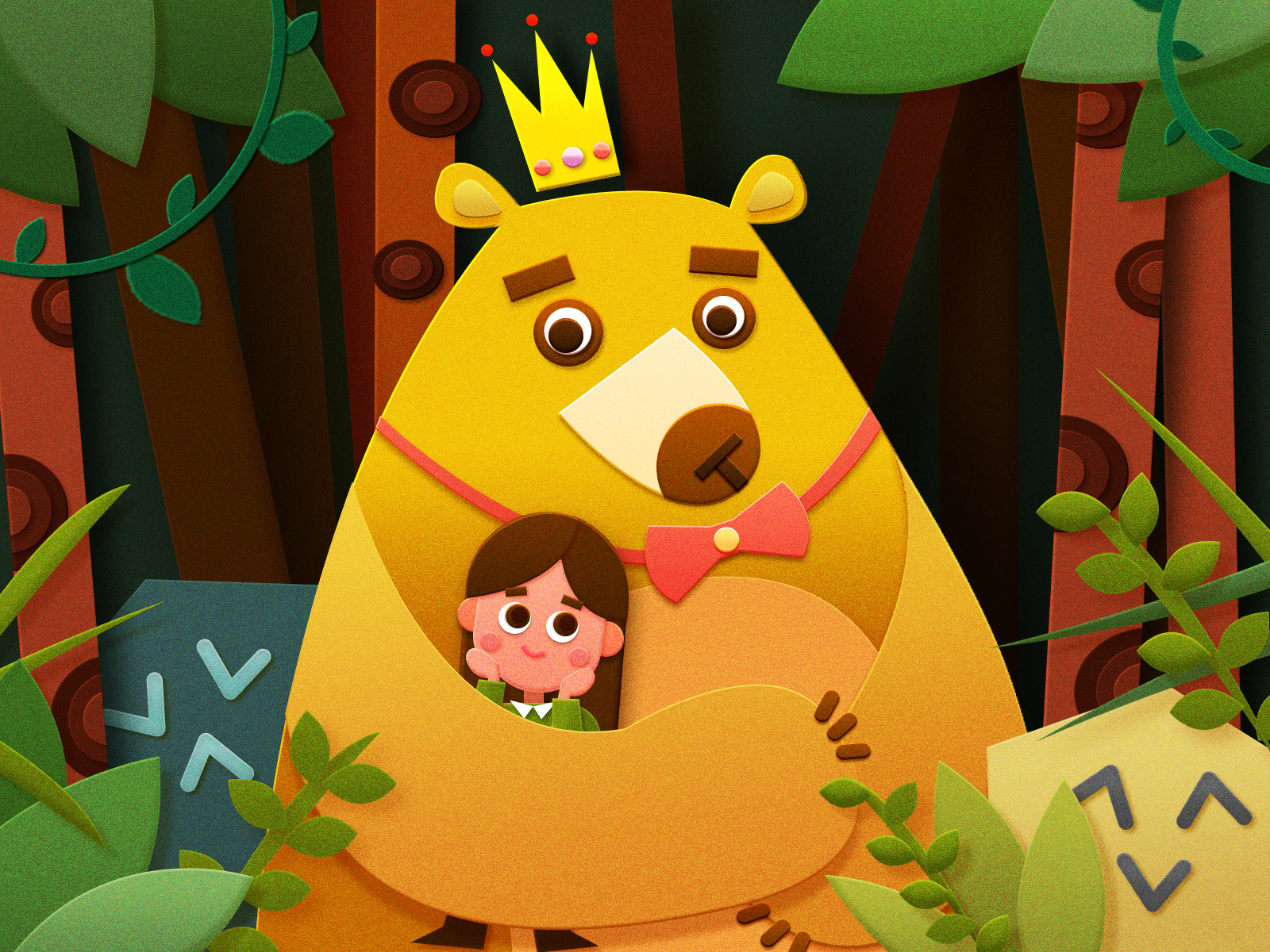 Golden Bear And The Girl By 刘栋梁 On Dribbble