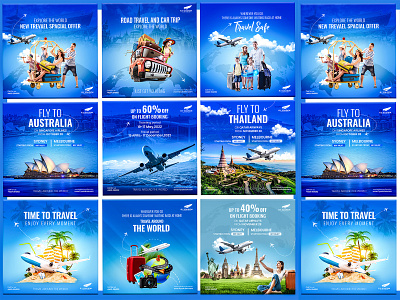 Social Media Post Template Design-Travel Tourism Agency branding design google ads graphic design logo travel tourism agency