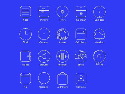 Liner Theme Icon blue brand icon illustration light line phone theme ui