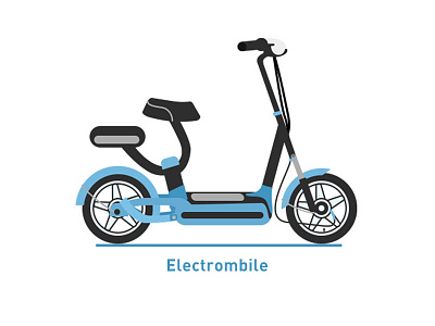 Electrombile — Icon bicycle blue electric icon illustration motorcycle ui vehicle