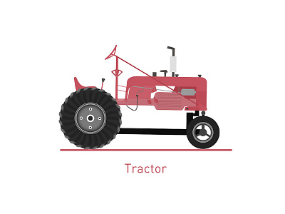 Tractor — Icon car farm icon illustration red ui vehicle work