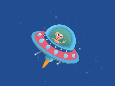 ET Browser Icon air ship areoboat blue browser et icon illustration kids painting scenery space space ship start ufo ui