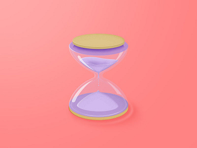 Sandglass Icon clock glass icon illustration red sand sandglass stopwatch time ui voilet