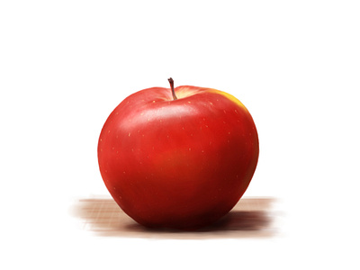 An Apple apple draw eat food fruit illustration paint realism red