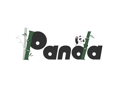 panda animal font logo panda typography
