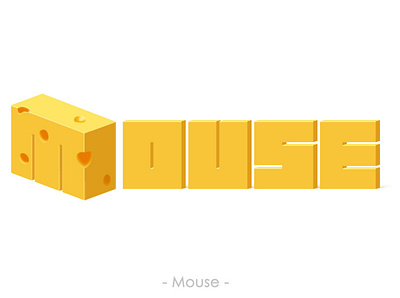 mouse cheese font icon logo mouse typogaphy