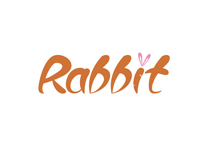Rabbit ear font icon logo rabbit typogaphy
