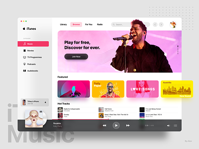 iTunes Redesign - Music itunes music players redesign