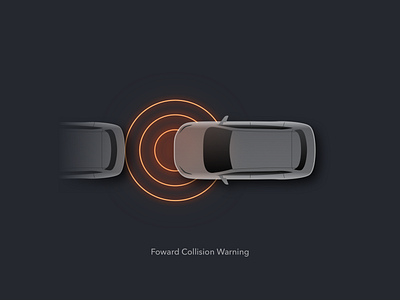 ADAS function illustration - FCW adas car fcw icon illustration media screen road