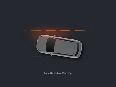 ADAS function illustration - LDW adas car icon illustration ldw media screen road