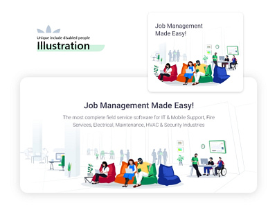 Job Management Illustration app branding hero section illustration uidesign ux design web concept web design webdesign website design