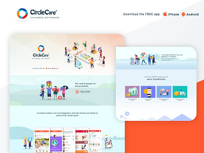 Circlecare Web Template Design illustrations mobile web design responsive design ux design web design