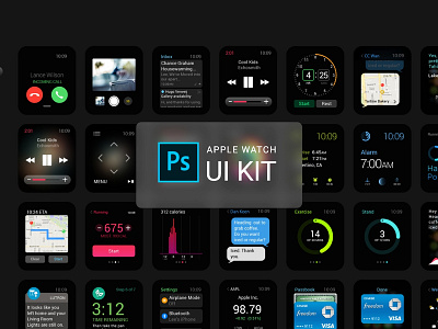 Apple Watch UI PSD apple watch apple watch design ios iwatch iwatch ui kits